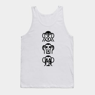 3 Wise Monkeys Emoji Tank Top